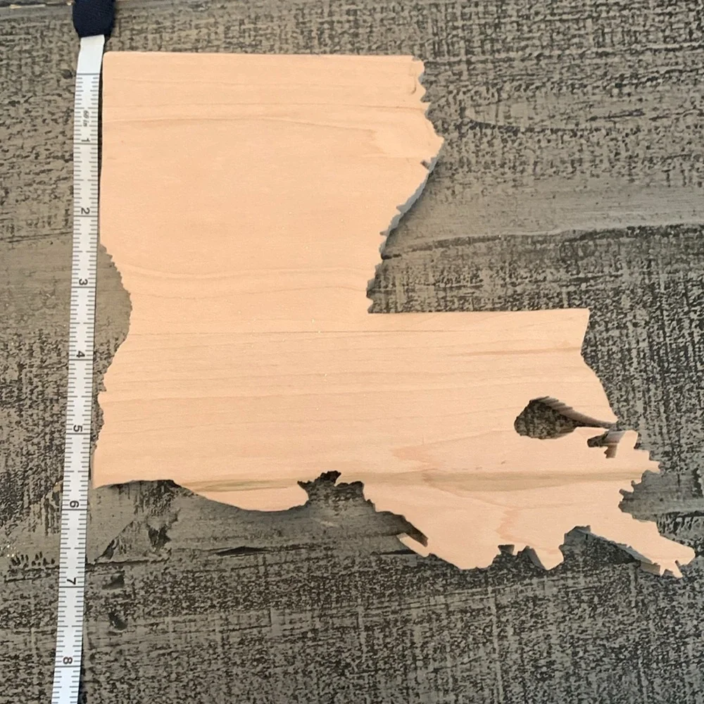 Louisiana Outline Wood Decor, NWOT, perfect for crafting or use as wall decor